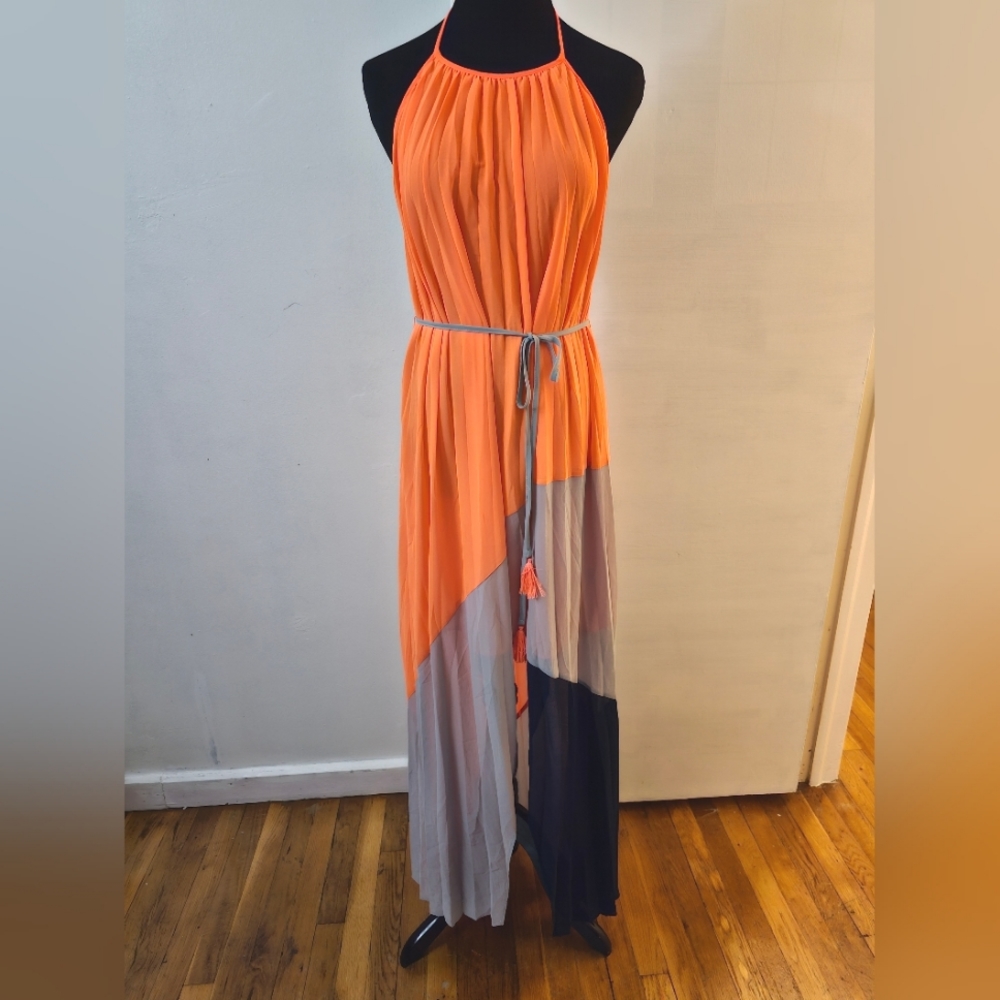 Latiste Orange halter top Summer Maxi Dress